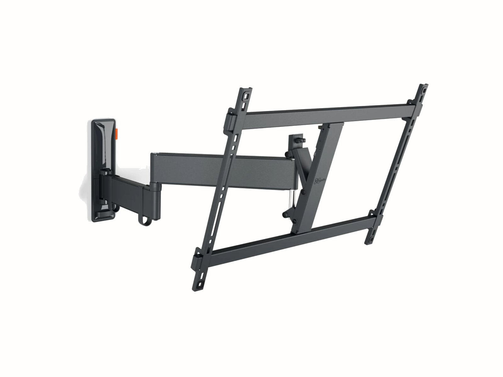 Vogel's TVM 3645 full-motion tv beugel voor grotere tv's, uitgeklapt en gekanteld weergegeven