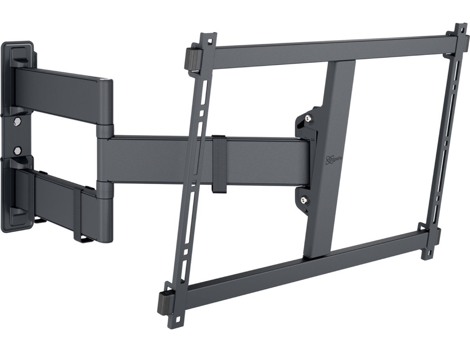 Vogel's TVM 3845 full-motion tv beugel voor grote tv's tot 100 inch, uitgeklapt en gedraaid weergegeven